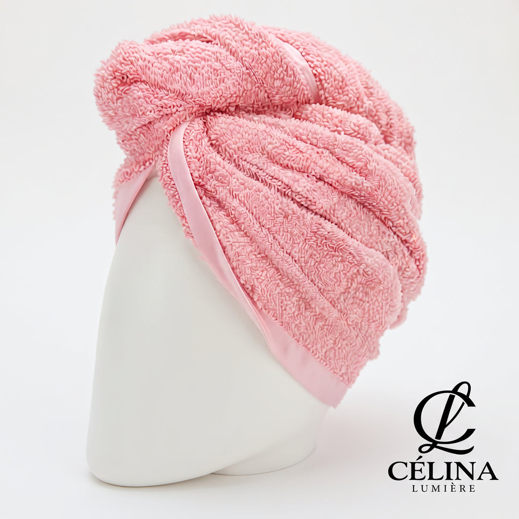 Serviette Turban Cheveux - Rose